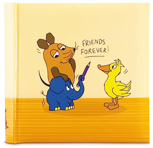 Hama Einsteckalbum „Die Maus“, Memoalbum 100 Seiten, für 200 Fotos 10x15 cm | Fotoalbum zum Einstecken orange, Sendung mit der Maus, für Kinderfotos, Babyalbum, Freunde