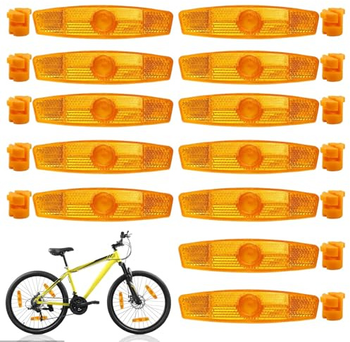 12 Stück Speichenreflektoren Fahrrad Katzenaugen Fahrrad Set - Hochreflektierende Speichenstrahler für Mountainbike, Rennrad & E-Bike, Langlebig, Einfache Montage ohne Werkzeug, Reflektoren Fahrrad