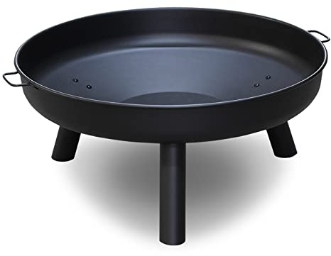 SWANEW Feuerschale für Draußen Ø82.5cm, Gross Feuerstelle Feuerkorb Eisenschale mit Griffen, Hochwertig Feuerschale für Balkon Hof Wiese Wald Kamin Terrasse Camping