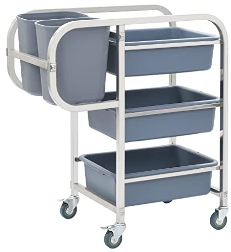 vidaXL Küchenwagen mit Kunststoffbehältern 82x43,5x93 cm