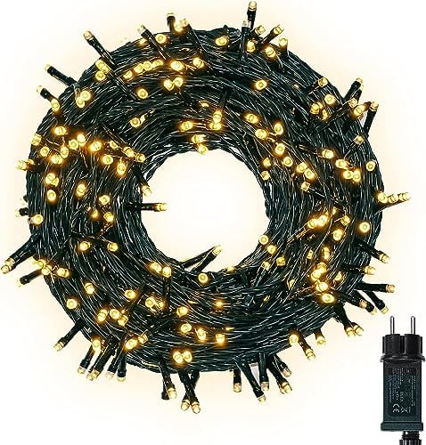 PUTARE 30M Lichterkette Außen & Innen, 300LED Lichterkette Strom Warmweiß mit 8 Leuchtmodi & Speicherfunktion, IP44 Wasserdicht Weihnachtsbeleuchtung für Outdoor Balkon, Garten, Party, Weihnachtsbaum