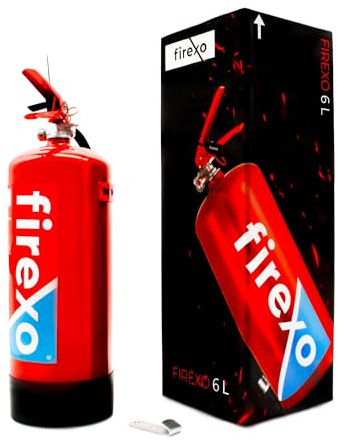 Firexo Feuerlöscher (6 Liter) – Alle Feuerarten – Mehrzweck-Feuerlöscher für Haushalt, Küche, Grill, Heimgebrauch, Gewerbe, Industrie und Büro