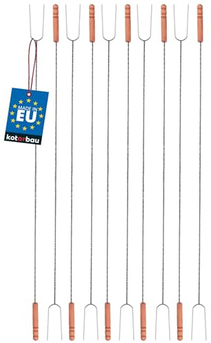 KOTARBAU® 10er Set Grillspieße - Lagerfeuer Spieße lang - Grillgabel - Camping Grill – 120 cm – Würstchenstecker – Feuergabel – Grillgabeln