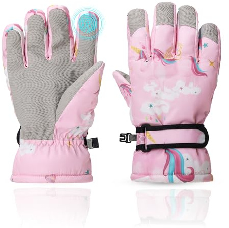 YooxArmor Handschuhe Kinder,Wasserdicht Winddichte Winterhandschue für 8-12 Jungen Mädchen, Kaltes Wetter Warme Skihandschuhe für Skifahren Radfahren Snowboard