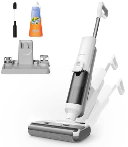 Proscenic F10 Ultra Nass Trockensauger, 60 Min Staubsauger mit Wischfunktion, Saugwischer Smart 3 in 1, 0,7-mm-Wandreinigung, Selbstreinigung, Anti-Tangle, LED-Display, 1.3L für Harte Boden,Tierhaare