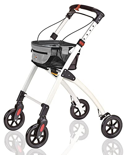 Servocare Rollator Indoor und Outdoor – Leichter Gehwagen für drinnen und draußen, klappbare Gehhilfe für die Wohnung, modern und robust, inkl. Tasche
