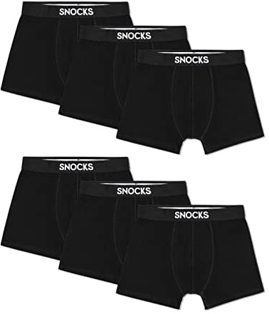Snocks Boxershorts Herren 6 Paar Schwarz Größe XL Unterhosen Männer XLarge Baumwolle Unterwäsche