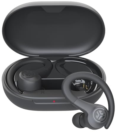 JLab Go Air Sport+ Kopfhörer Bluetooth, Sportkopfhörer 35+ Std., True Wireless In Ear Kopfhörer kabellos für Läufer, Joggen, IP55-schweißresistent, USB-C Ladecase, Be Aware-Modus, Graphit