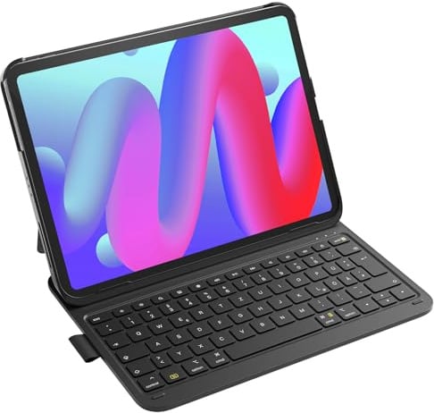 Inateck Hülle mit Tastatur für iPad 11(A16)/10. Gen, Ultraleicht 427g | Kompatibel mit iPad Air 11 M4 2026/M3/M2, Air 5/4, Pro 11, mit Stiftfach, AirTap, Schwarz