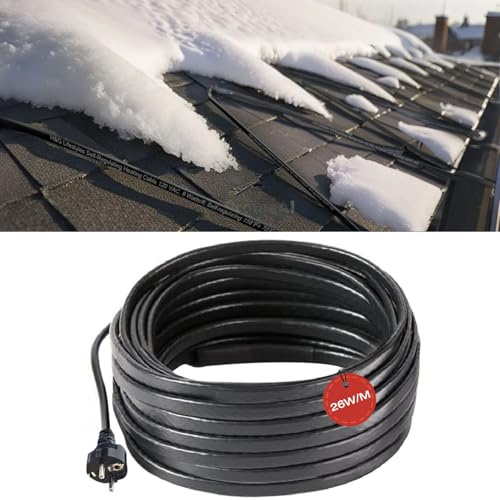 H&G Lifestyles 26W/m Heizkabel 30M Selbstregulierend – Dachrinnenheizung 230V für Dachrinne, Wasserrohre & Leitungen – Frostschutz Begleitheizung gegen Eis & Schnee