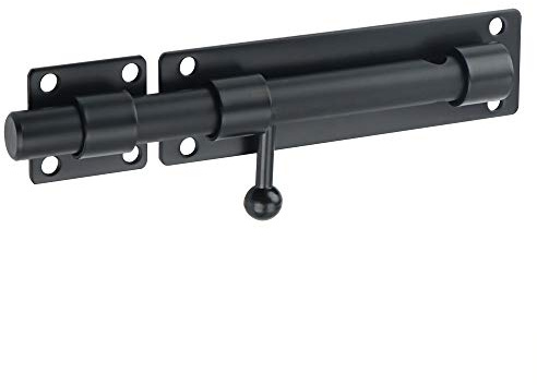 SAYAYO Türriegel Bolzenriegel Edelstahl Riegelschloss Schlossriegel Torriegel Schwarz 180mm Abschließbar Riegel für Tor, Fenster, Zaun