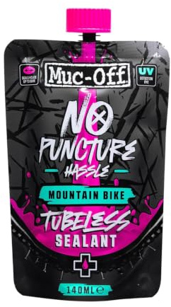 Muc Off Unisex No Puncture Hassle Tubeless Sealant Reifendichtmittel ohne Pannenschlauchlos, 140ml