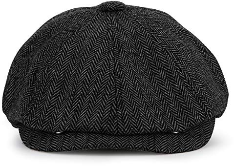 KeepSa Newsboy Stil Tellermütze Schirmmütze Herren Damen - 8 Panel Peaky Fischgräten Tweed Retro Schiebermütze Schlägermütze Gatsby Cap
