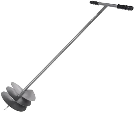 KADAX Erdlochbohrer für Einpflanzen von Bäumen, T-förmiger Handerdbohrer für Gartenarbeit, Gartenbohrer für Zaunpfosten, Pflanzbohrer mit Handgriff (Ø 230 mm)