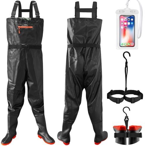 Eiito Wathose Herren & Damen,Wathose Herren Wasserdicht, Watthosen Herren Wasserdicht Mit Stiefel, Robuste Wasserdicht Mit Stiefel Für Wathose, Ideale Wathose Für Teich & Outdoor ﻿