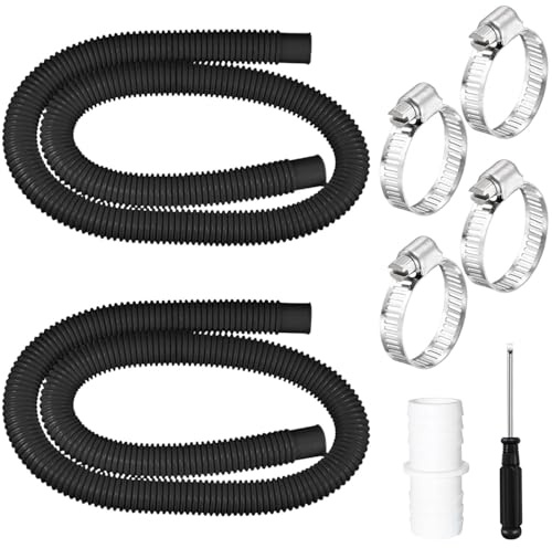 2 Stück Poolschlauch 32mm,150cm Schwimmbadschlauch mit 4 Sicherungsclip und 1 Schlauchverbinder,Schlauch für Poolpumpe,Poolpumpenschlauch,Poolfilterschlauch für Filterpumpe Schwimmbad