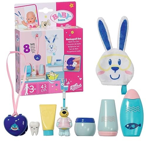 BABY Born Bath Badespaß Set, Puppenzubehör-Set aus Spiel-Utensilien fürs Badezimmer, 834282 Zapf Creation