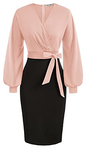 GRACE KARIN Damen Business Bleistiftkleid Hochzeit Gäste Büro Arbeit Kleider Cocktail Party