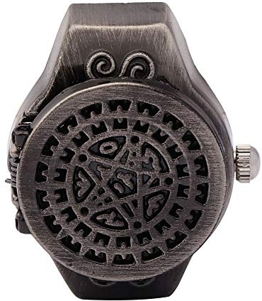 Pongnas Ringuhr, Finger Ring Uhr Vintage Finger Quarz Ring Uhr Auflage Abdeckung für Männer Männlich Männlich