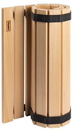 VIAMO® Sauna Bodenrost Rollrost Fussmatte aus Abachiholz 79,5 x 39,5 cm