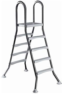 Hochbeckenleiter V2A Classic Leiter Poolleiter Edelstahl 2x4 Stufen 1,20 m Poolhöhe