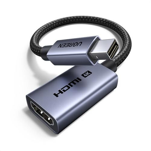 UGREEN 4K 30Hz Mini Displayport auf HDMI Adapter Thunderbolt 1/2, Unidirektional Mini DP auf HDMI 4K 30Hz 2K 60Hz 1080P 120Hz Kompatibel mit Mac mini MacBook Air MacBook Pro Monitor Projektor HDTV
