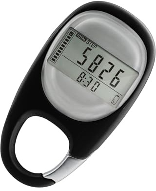 Neoreser Schrittzähler, Tragbar Digitaler Schrittzähler, 3D Schrittzähler mit Clip, Schrittzähler Zum Gehen, Einfacher Schrittzähler Ohne App und Handy, für Gehen Laufen Sport(Schwarz)