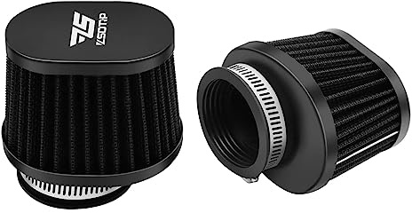 2 x Motorrad-Luftfilter, universal, 60 mm, Ersatz-Motorfilter, Hochleistungs-Luftfilter, passend für Motocross-Vergaser-Reiniger für Pitbike, Roller, Moped, ATV (schwarz)