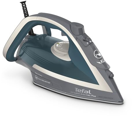 Tefal Dampfbügeleisen Ultragliss Plus, 2800 W, abnehmbarer Kalk-Kollektor, kratzfeste Bügelsohle, 50 g/Min. Dampfabgabe, 260 g/Min. Dampfstoß, Abschaltautomatik, türkis/grau, FV6842