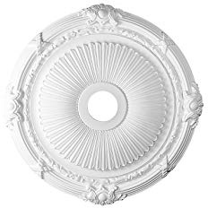 HEXIM Perfect Stuckrosette B3074, Ø 70cm - Deckenrosette weiß, aus PU/Polyurethane, Zierelement, Stuck, Wanddeko Wohnzimmer Lampe rund