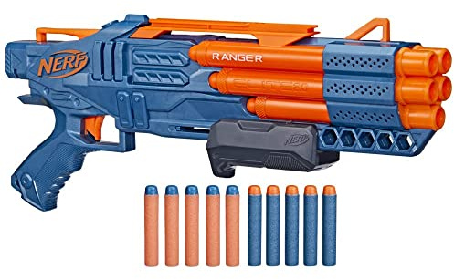 NERF Elite 2.0 Ranger PD-5 Blaster, mit 5 Läufen, 10 Elite Darts, einfache Handhabung, Dart-Aufbewahrung, Pump-Action
