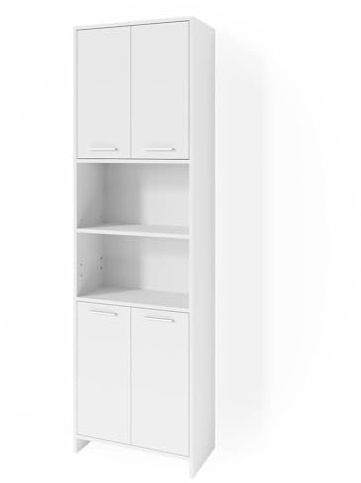 Vicco Badschrank Maris, Weiß, 56.1 x 190 cm Toilettenschrank, mit höhenverstellbaren Einlegeböden zur flexiblen Nutzung