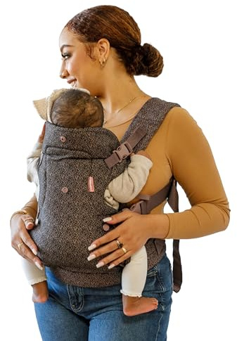 Infantino Flip Advanced 4-in-1 Babytrage, Ergonomisch, Umwandelbar, mit Blickrichtung Nach Innen und Außen, Vorne und Hinten Tragbar für Neugeborene bis Kleinkinder von 3,6-14,5 kg, Leopardenmuster