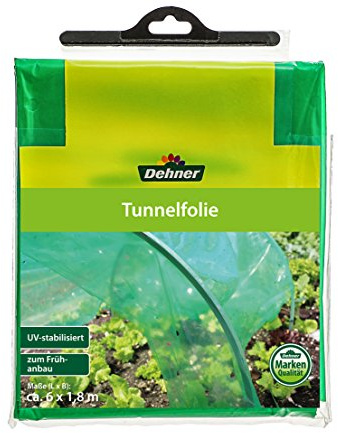 Dehner Tunnelfolie zur Anzucht, 6 x 1.8 m, Kunststoff, grün