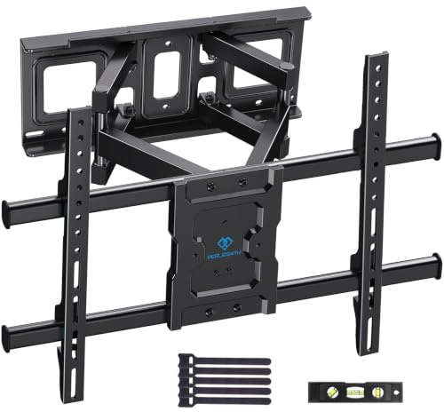 PERLESMITH TV Wandhalterung, Wandhalterung Fernseher für 37-85 Zoll TV 60kg | Hochbelastbare Doppelarme, TVs Halterung Schwenkbar Neigbar 55 65 Zoll, VESA 200x100-600x400 mm