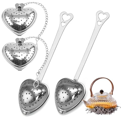 Lithyc 4 Teiliges Tee Ei Set - Teekugel - Tee Ei Aus Edelstahl - Teekugel Infuser - Geeignet für Feine Lose TeebläTter, TeebläTter, GewüRze, Teekannen
