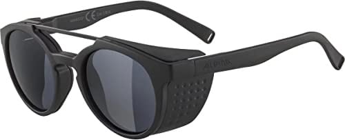 ALPINA GLACE - Verspiegelte und Bruchsichere Gletscherbrille Mit 100% UV-Schutz für Erwachsene, all black matt