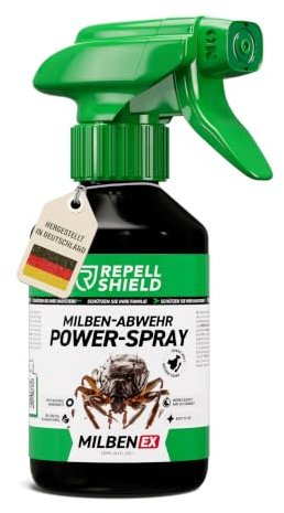 RepellShield® Milbenspray für Matratzen -250ml- Natürliches Anti Milben Spray - Fleckenfrei - Abweisende Barriere gegen Milben - langanhaltende Wirkung - ultra-konzentriertes Geraniol