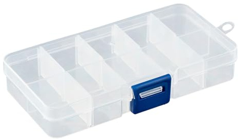 Sortierbox mit 10 verstellbaren Fächern aus Kunststoff | Aufbewahrungsbox Organizer Sortimentskasten Perlenbox - 1 Stück