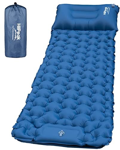 HiiPeak isomatte hoch Camping luftmatratze mit integrierten kopfkissen Outdoor campingmatte schlafmatte kleines packmass mit Fußpumpe luftzellenmatte aufblasbar