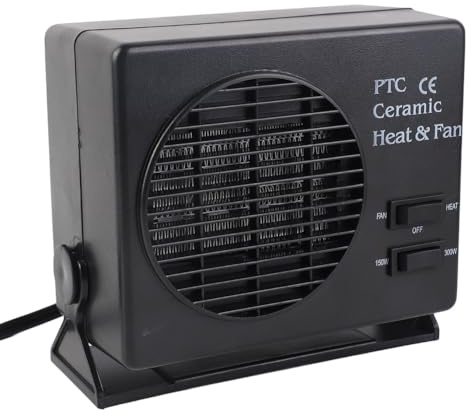 Eacam 12V 300W Autoheizung Tragbarer Keramik-Autoheizlüfter und Entfroster für die Fahrzeugheizung, Hält Sie Im Winter Warm und Im Sommer Kühl, Verstellbare Montagehalterung für