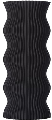3D Vase Dekovase Anneli XL 38cm Bodenvase Deko Vase Pampasgras Trockenblumen (Schwarz)