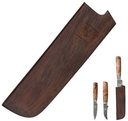 zayiko Klingenschutz aus Nussbaumholz mit Haltemagnet für Klingen bis 16 cm | Für Klingen bis 3,5 cm Höhe; schützt bei Aufbewahrung und Transport vor Kratzern; Lieferumfang: 1x Klingenschutz ohne Messer.