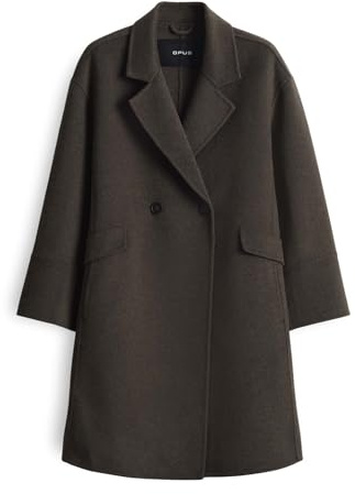 OPUS Damen Wollmantel | HAVILDA Doppelreiher aus Double Wollmix mit geradem Schnitt und Reverskragen