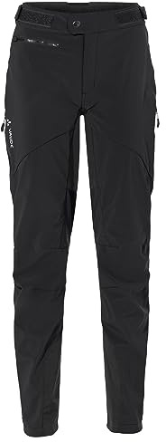 VAUDE Qimsa Softshell Pants II Fahrradhose Damen, Winddichte Softshellhose Damen für Ganzjahres-Biker, Fahrradhose Winter Damen atmungsaktiv & wasserabweisend – in Schwarz, Größe: 40