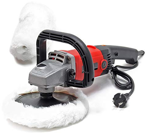 Wiltec Auto Poliermaschine Schleifmaschine 1200W bis 3000 U/min, Poliergerät mit 6 Stufen inkl. 2 Pads, Tellerschleifer, Rotationsschleifer