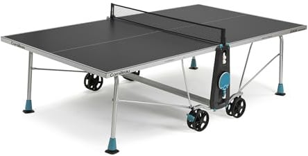Cornilleau 200x - Outdoor Tischtennisplatte - Klappbar - Wetterfest - 5 mm Melaminharzplatte -Tischtennistisch für draußen - Turniermaße - Grau