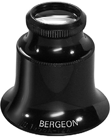 Bergeon 1458A Brille für Uhrmacher in Form Einer doppelten Linse, 15-fache Vergrößerung, Schwarz, Schwarz