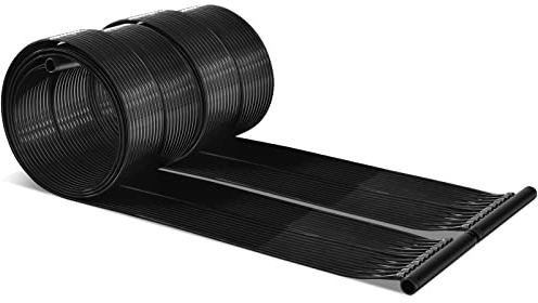 RELAX4LIFE Solar Poolheizung, 600 x 75cm PE-Solarkollektor mit Anschluss für Wassererwärmung, UV-Beständiger Sonnenkollektor mit Komplettset für Schwimmbad (Schwarz 600 x 75cm)