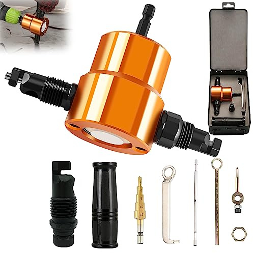 7 Stück Blechschneider für Akkuschrauber, 360 Degree Adjustable Blechschneider, Doppelkopf Blechknabber, für Bohrmaschine Stanze, Schneidwerkzeug Doppelköpfig